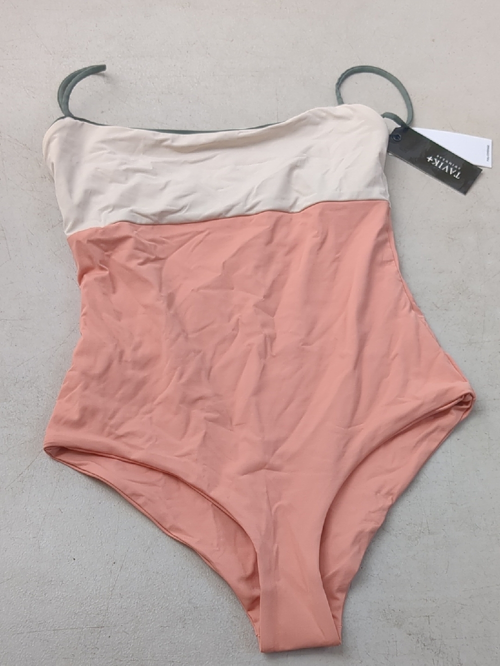 Tavik Colorblock One-Piece Swimsuit in Peach and Cream